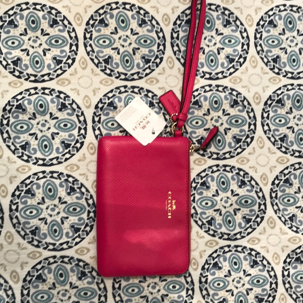 Coach leather wristlet